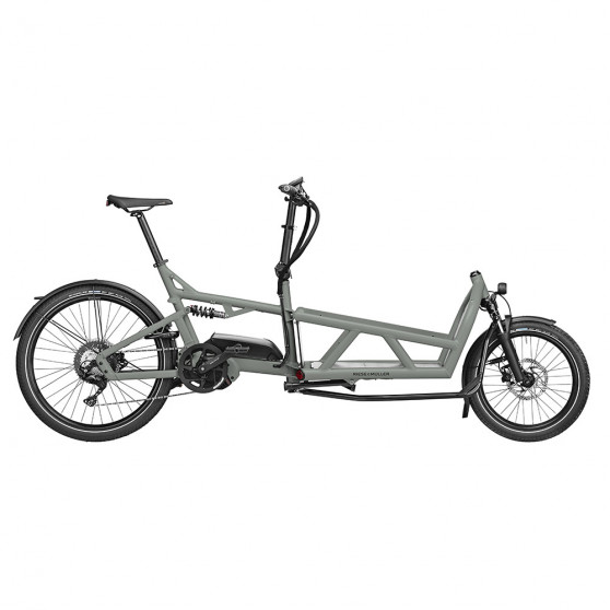 Vélo cargo électrique Riese & Müller Load 60 gris clair